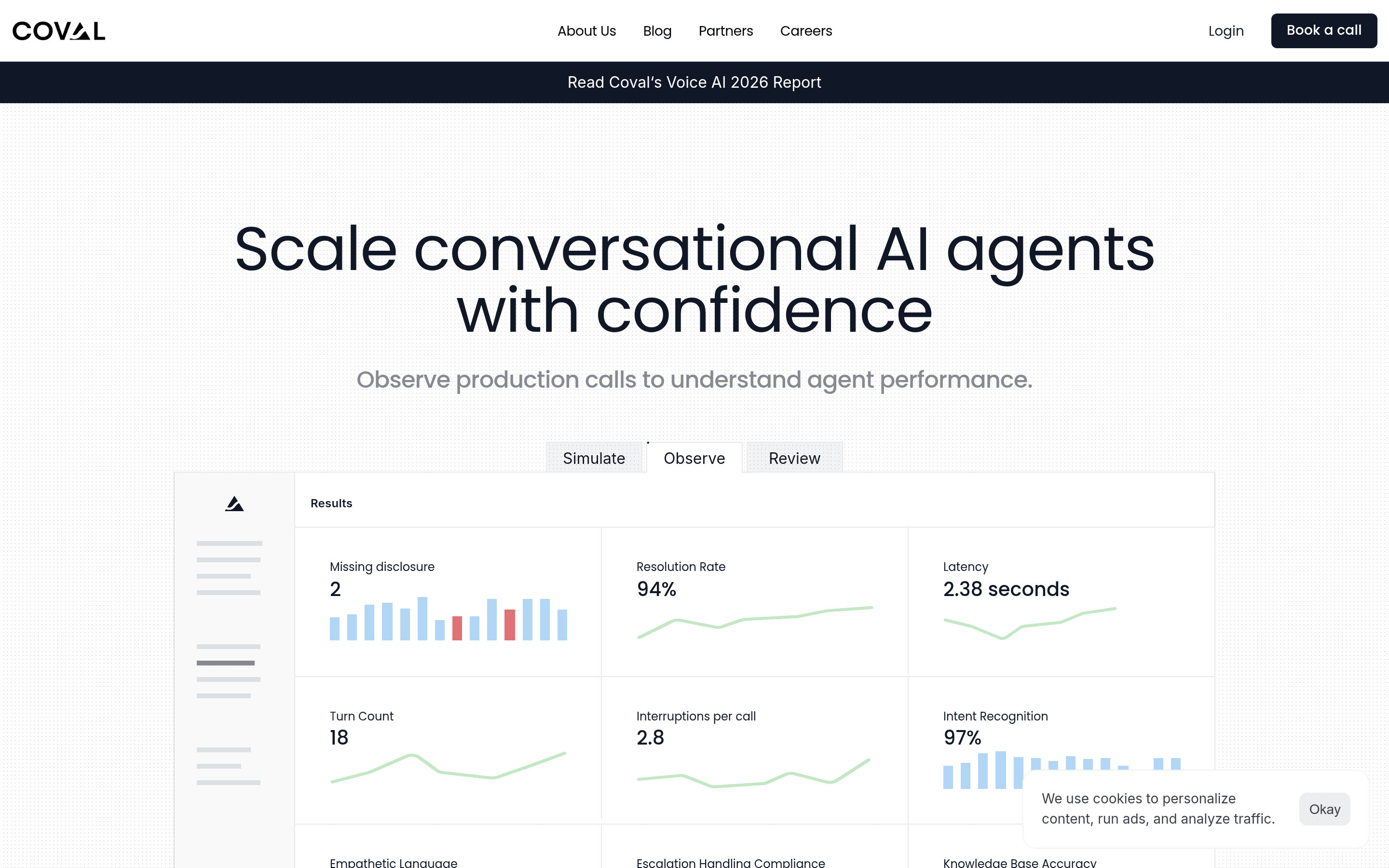 Coval pricing page screenshot