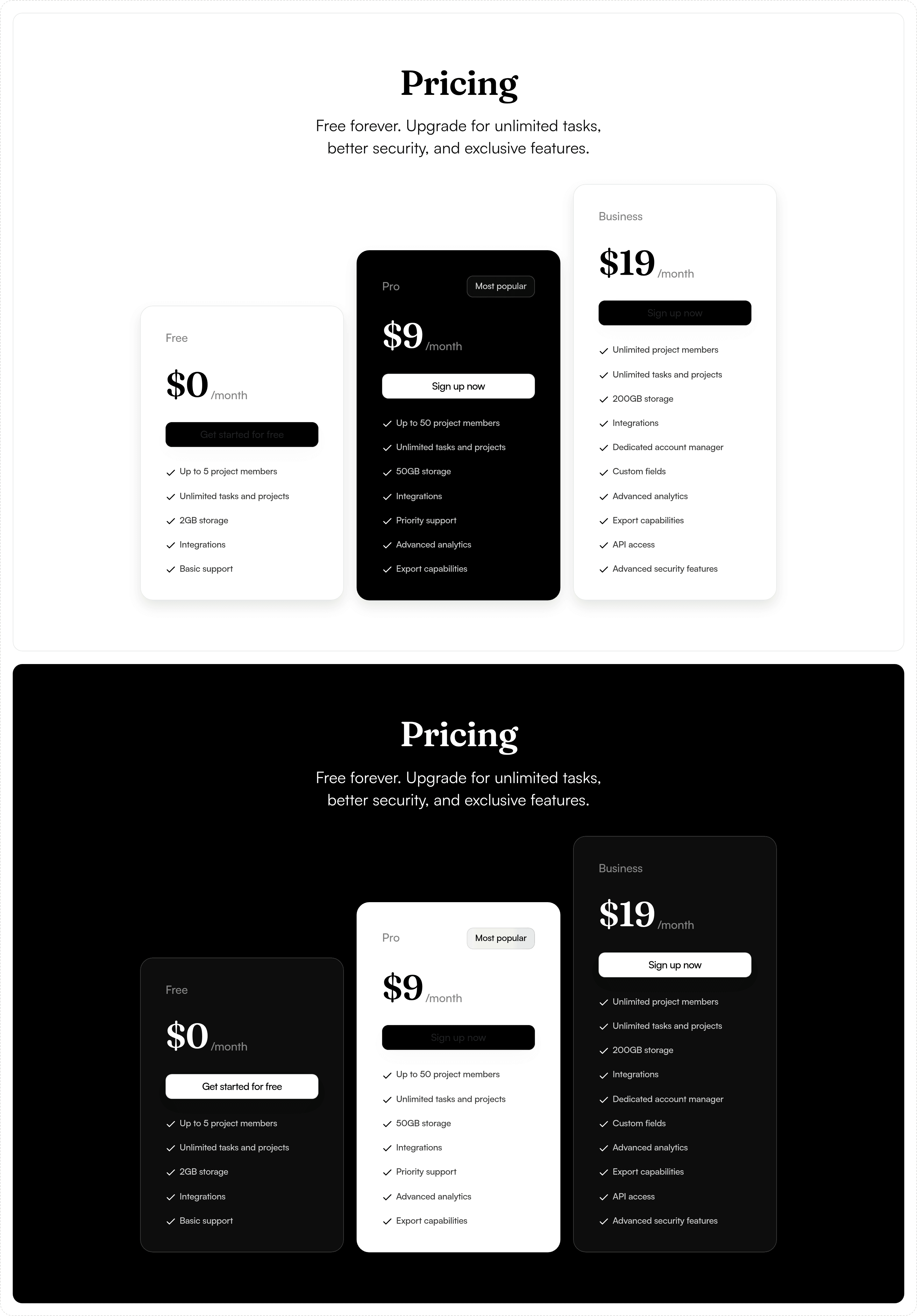 Trapeze pricing page screenshot