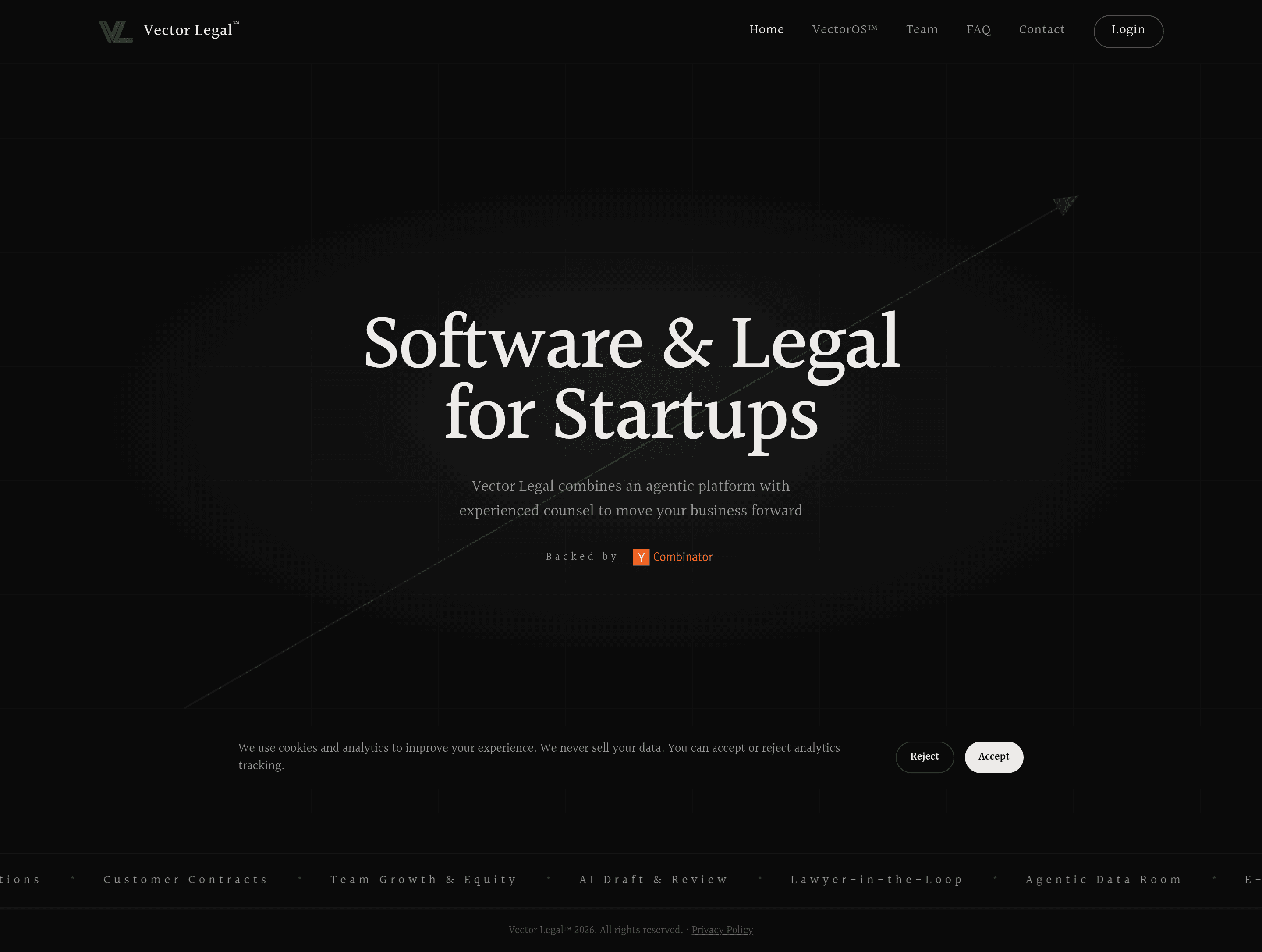 Vector Legal pricing page screenshot