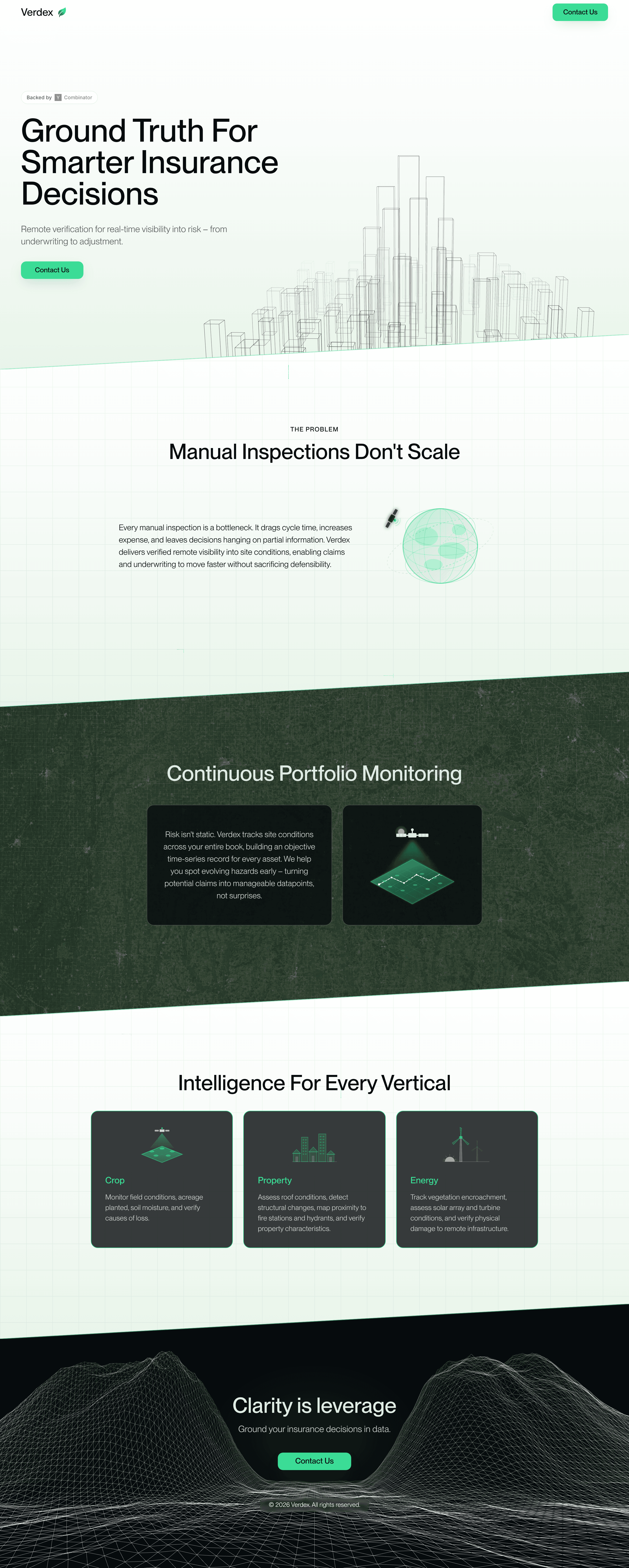 Verdex pricing page screenshot