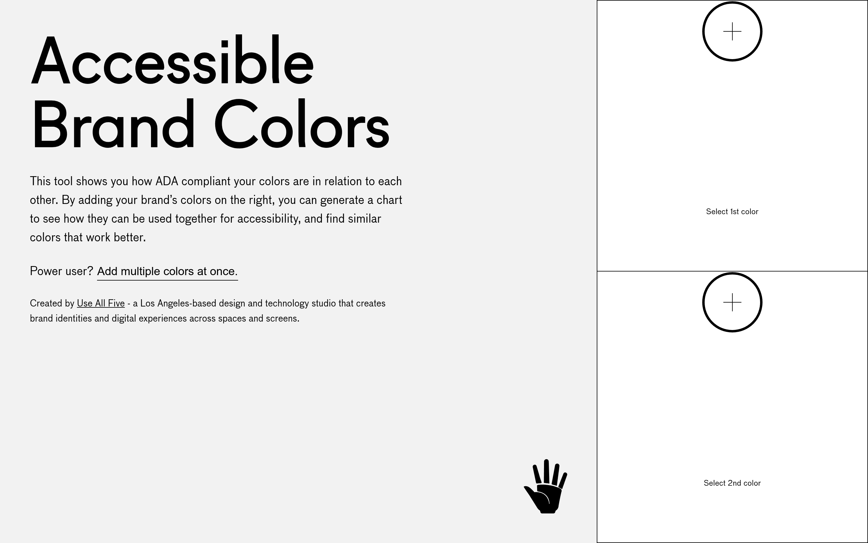 Accessible Brand Colors pricing page screenshot