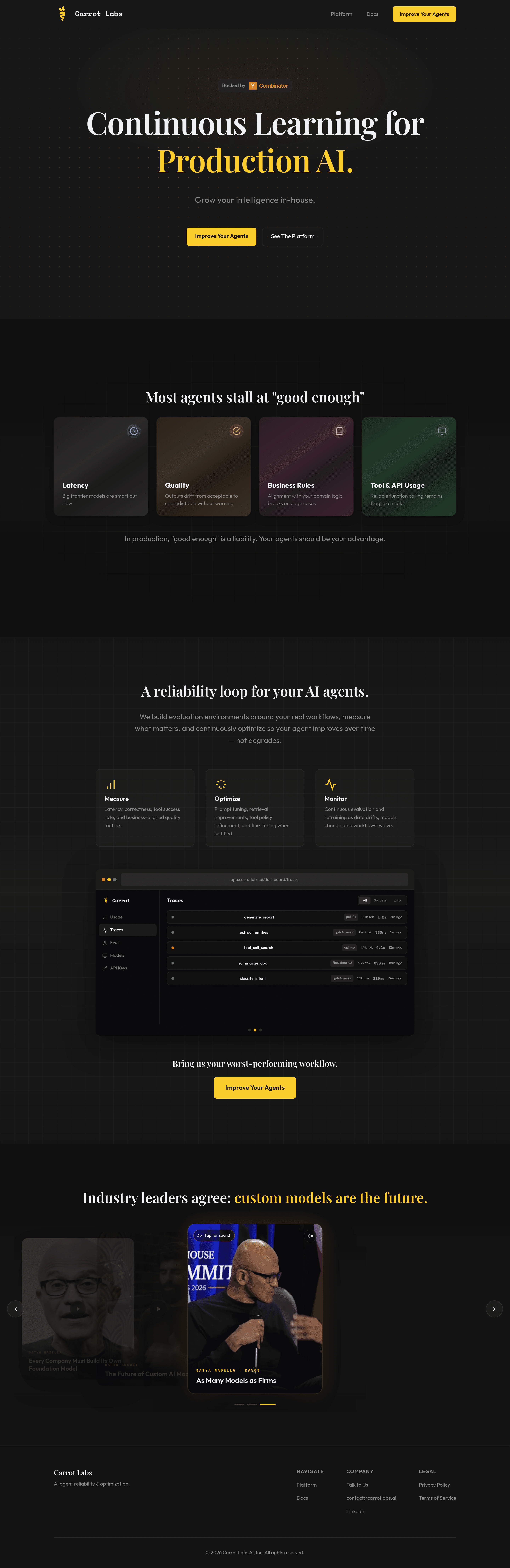 Carrot Labs pricing page screenshot