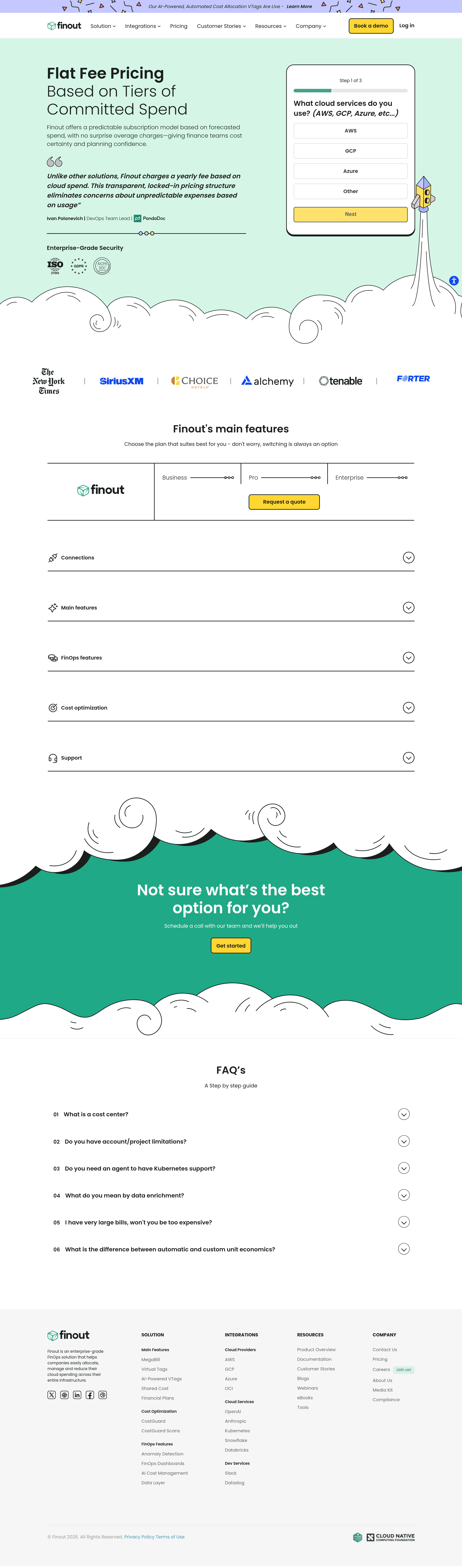 Cloudthread pricing page screenshot