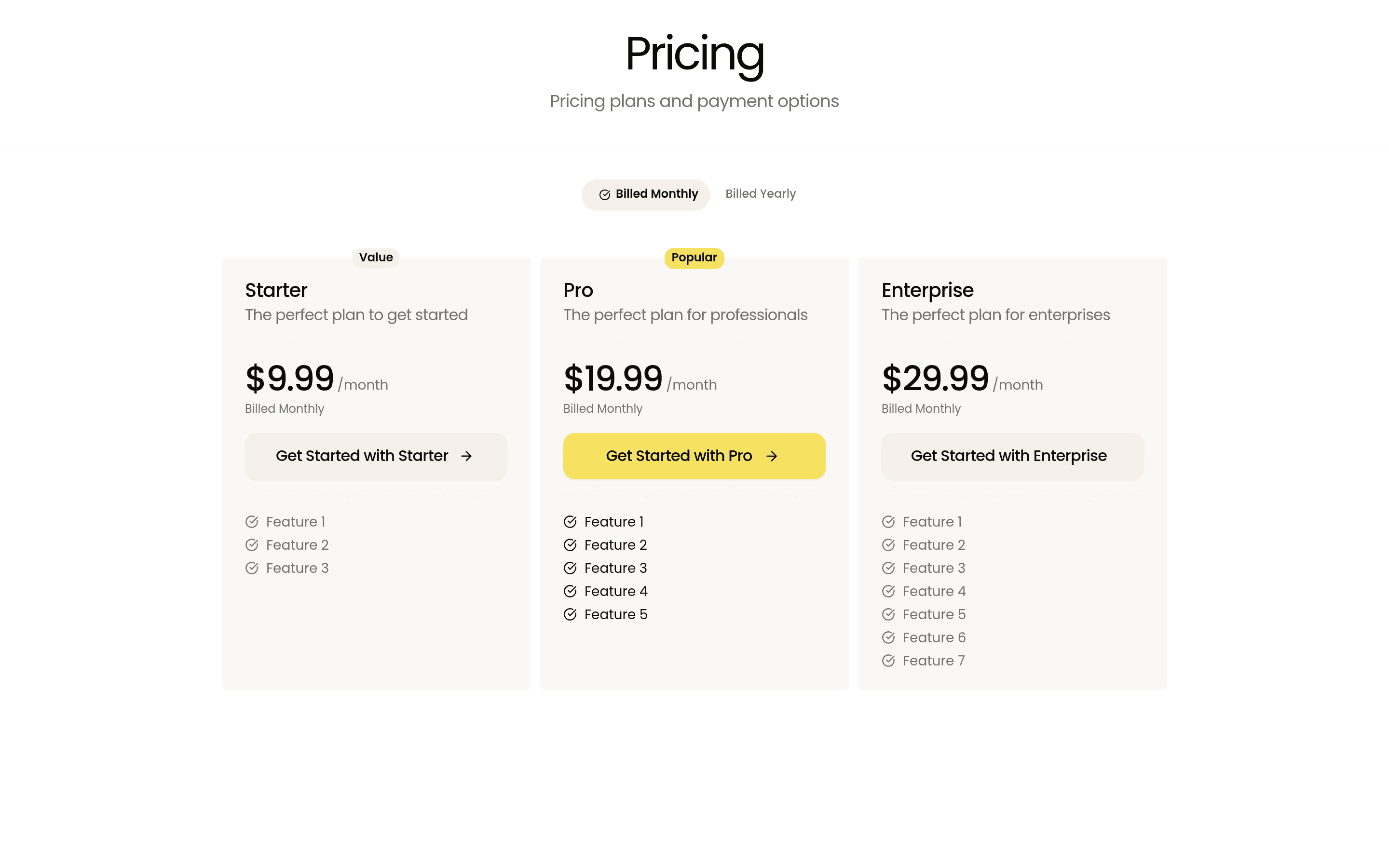 Corvera pricing page screenshot