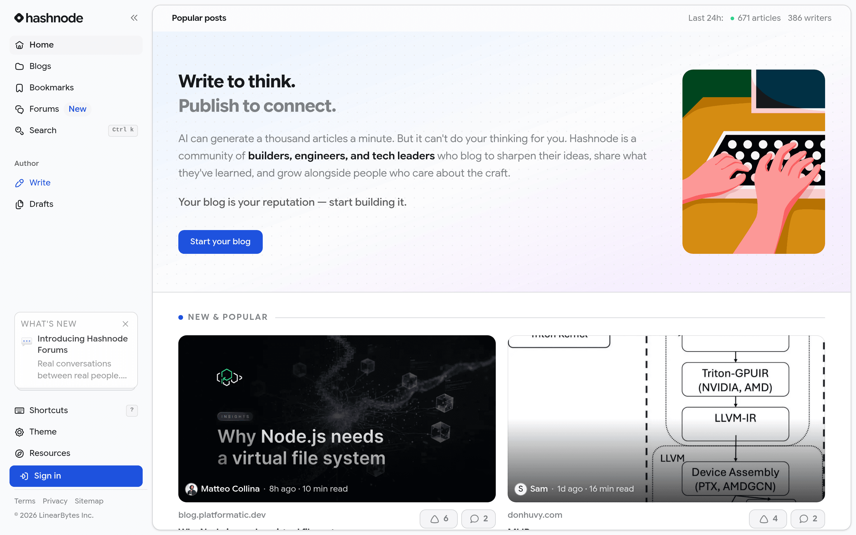 Docs by Hashnode pricing page screenshot