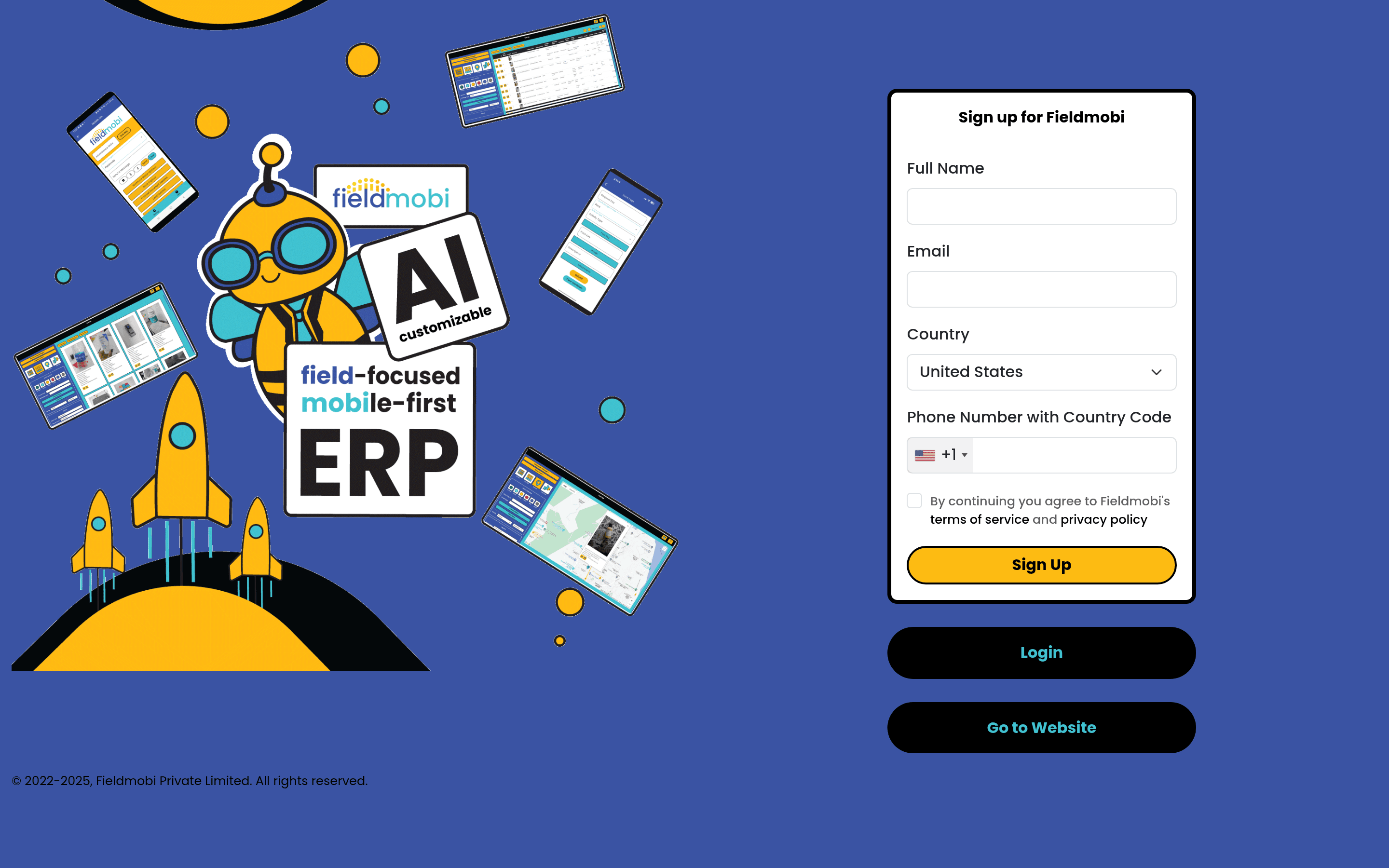 Fieldmobi Frontline pricing page screenshot