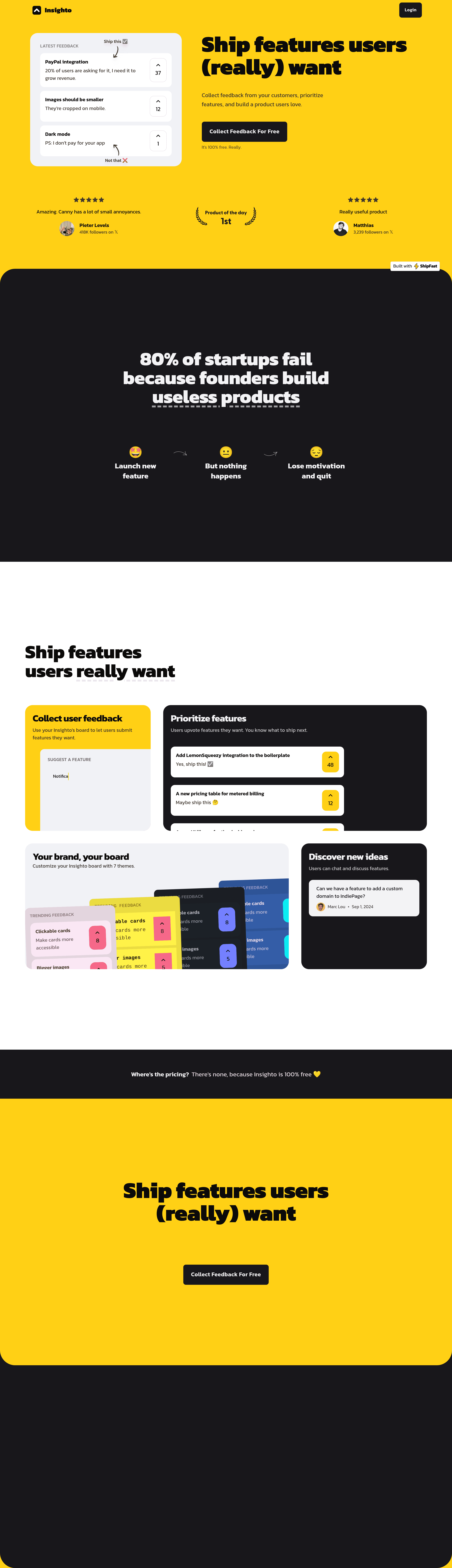 Insighto pricing page screenshot
