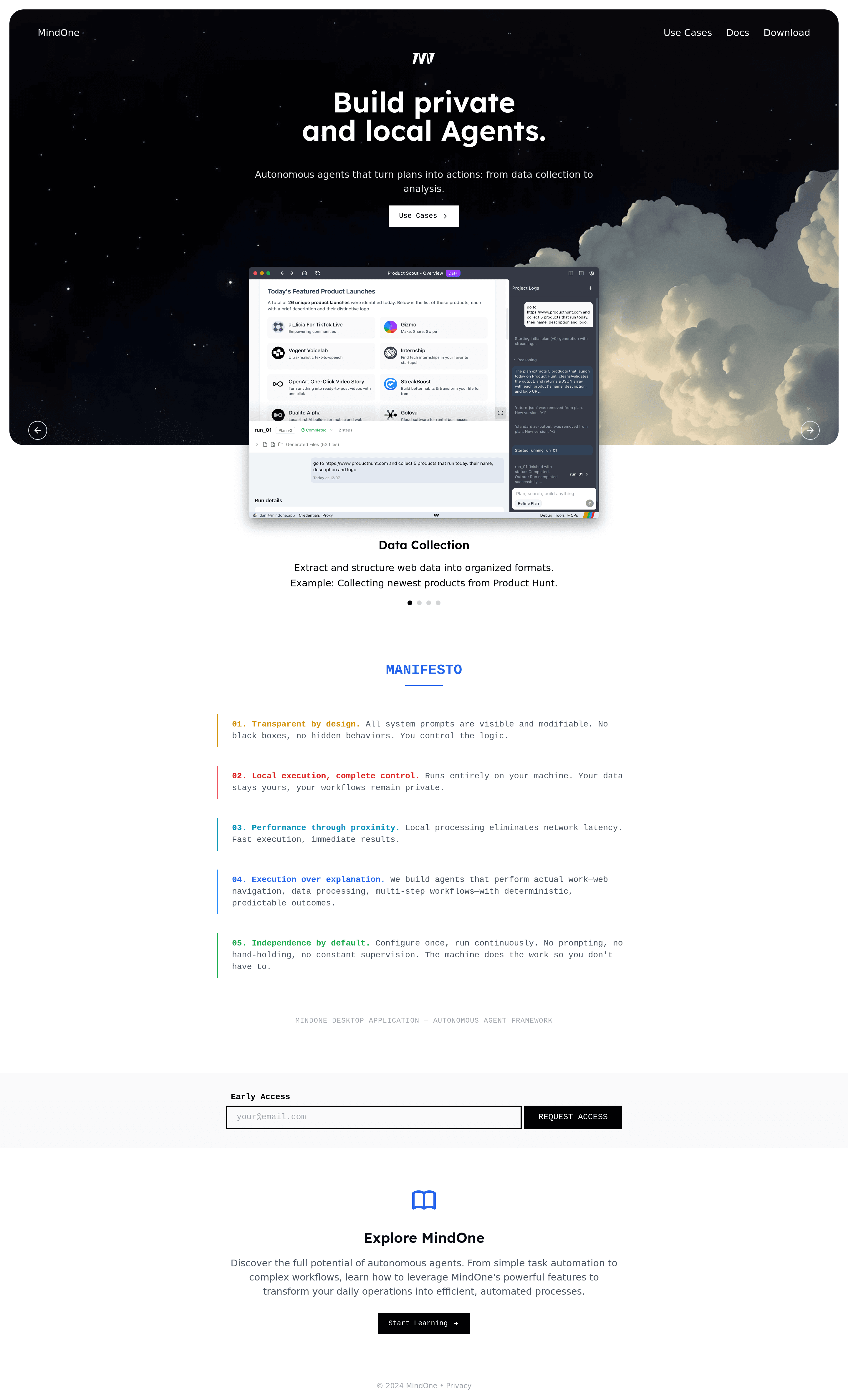 MindOne Builder pricing page screenshot