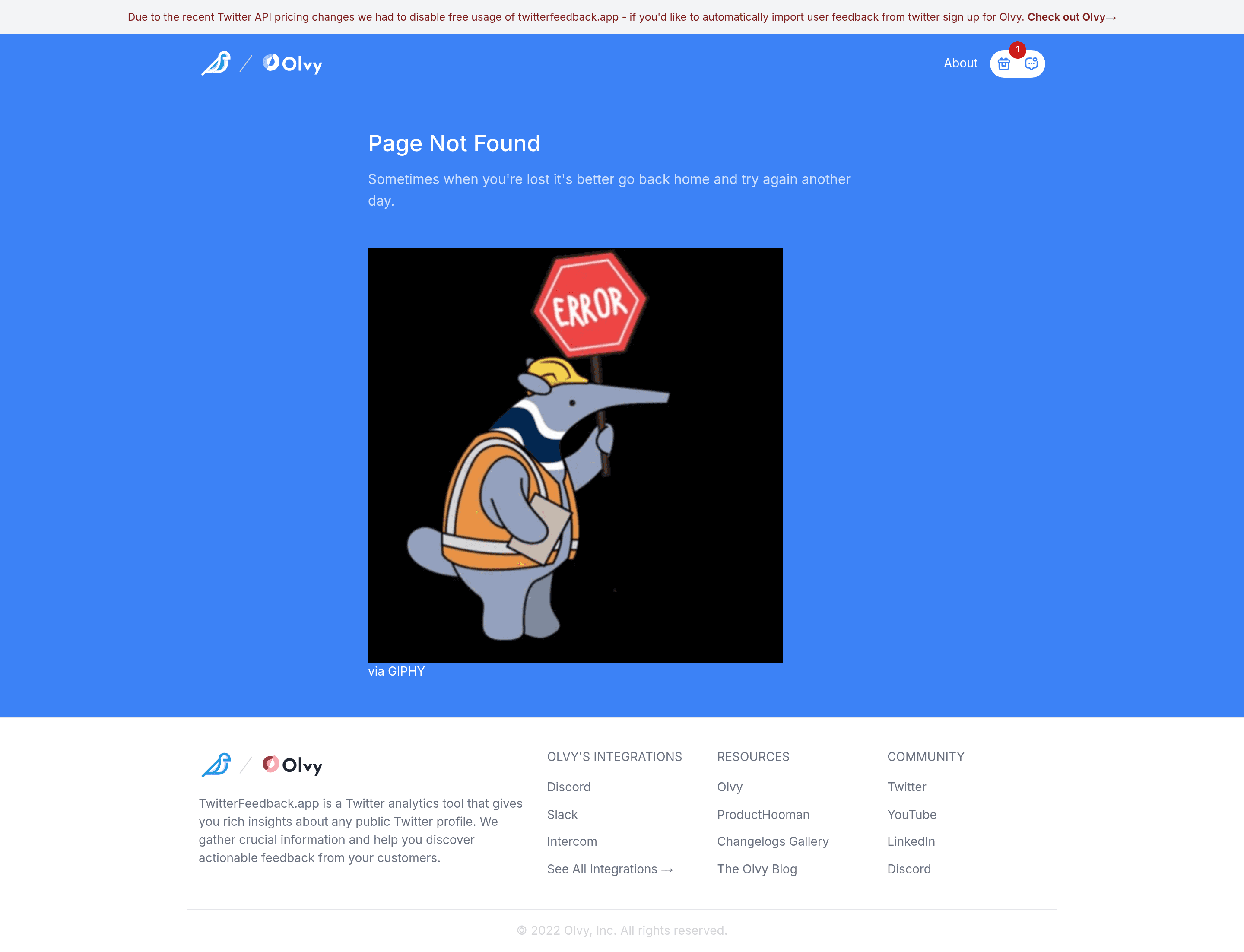 TwitterFeedback.app pricing page screenshot