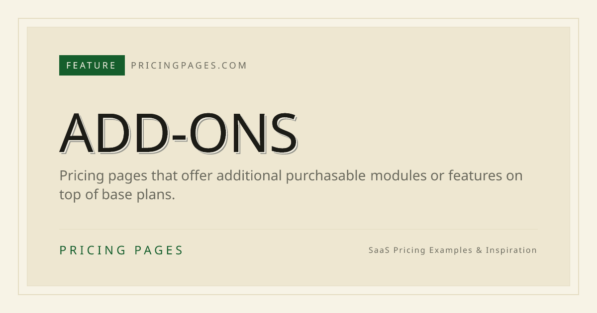 SaaS Pricing Pages with Add-ons — Examples | PricingPages.com