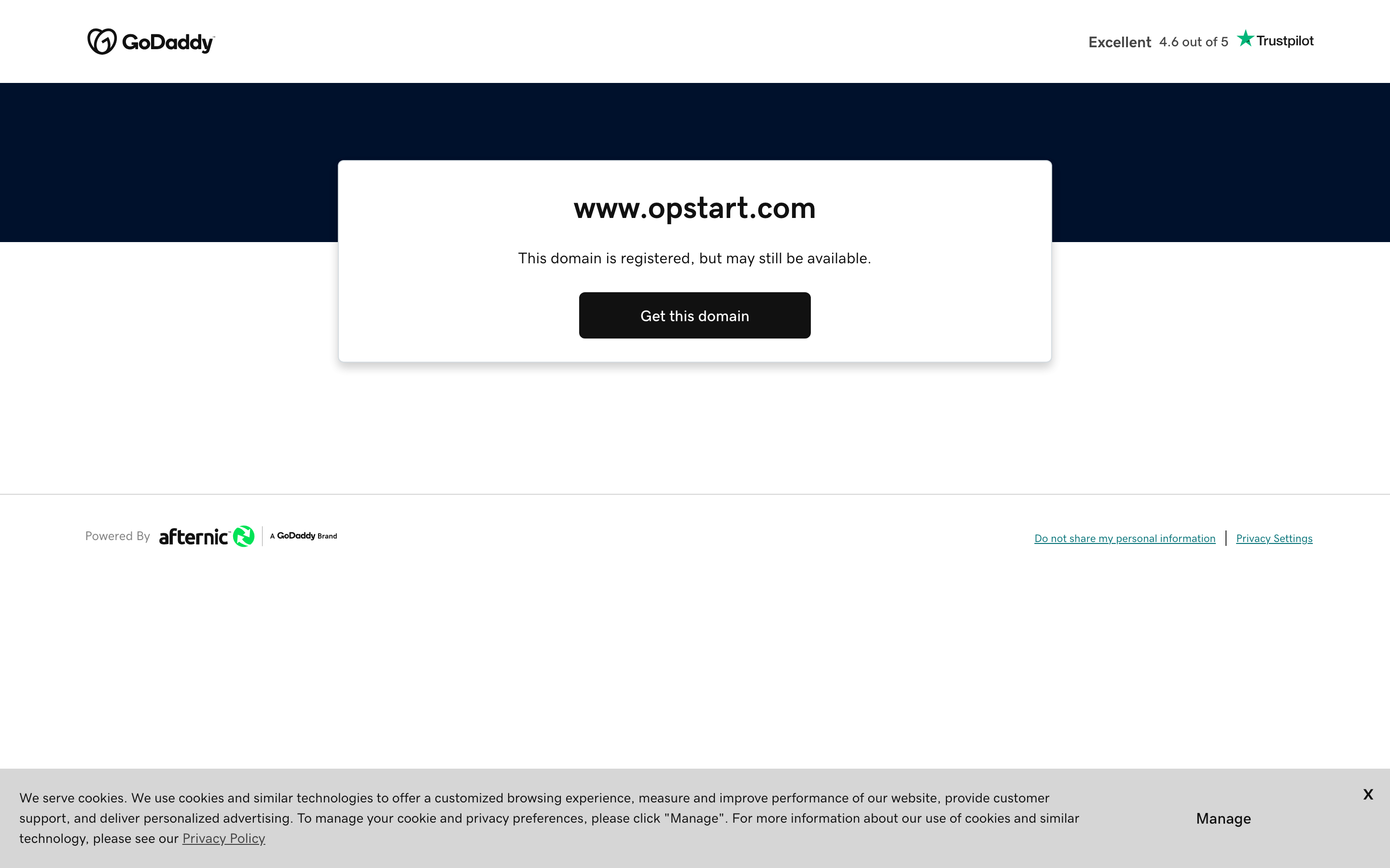 Opstart pricing page screenshot